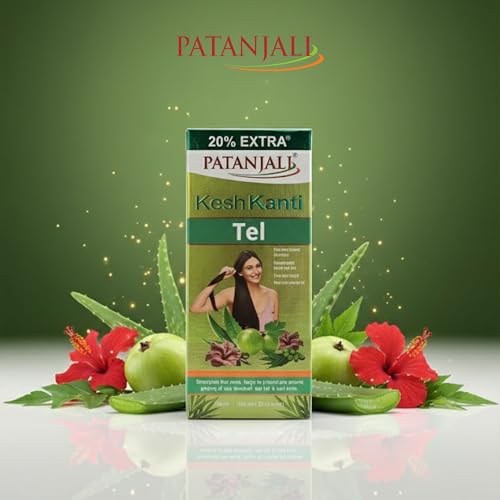 Patanjali Kesh Kanti Natural Herbal Hair Oil - 120ml (Pack of 2)