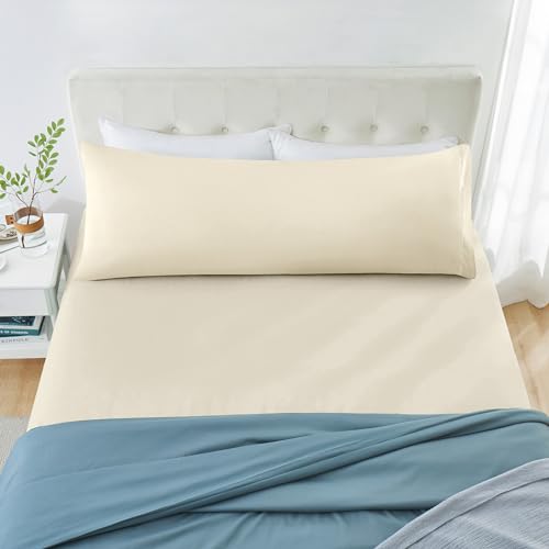 MILVOWOC Ivory Cream Body Pillowcases 20x48 Inch Set of 2