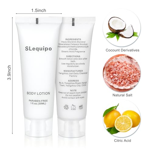 SLequipo Travel Size Body Lotion - 1 fl oz, 30 Pack Bulk for Hotel Guests