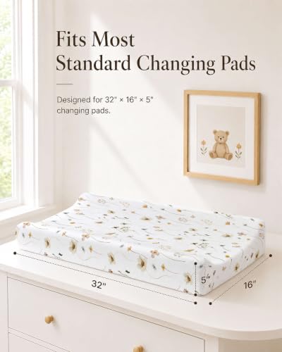 2 Pack Baby Changing Pad Covers, 32"x16" Silky Stretch Knit