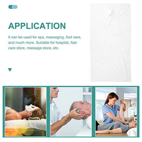 FOMIYES Cotton Massage Table Sheet with Face Hole Cover - 87 x 46 Inches
