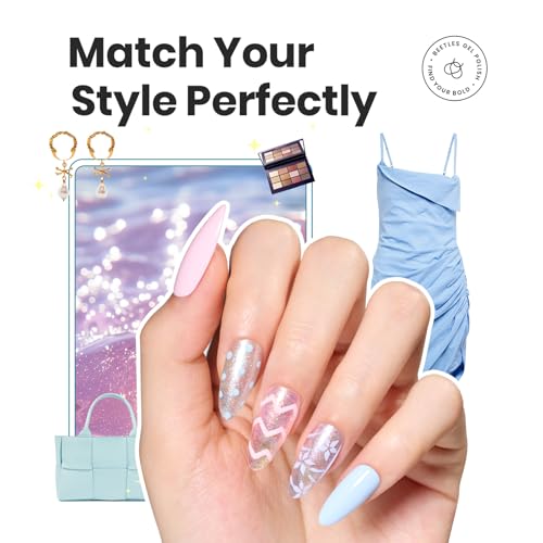 Beetles Glitter Nail Polish Set - 6 Quick Dry Colors with Pearl Finish