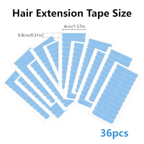 Opvixi Blue Hair Extension Tape Adhesive - 432 Pcs for Seamless Fit
