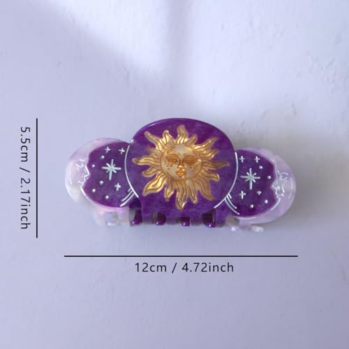Purple Boho Sun Hair Clip - Stylish Acetate Claw for Women