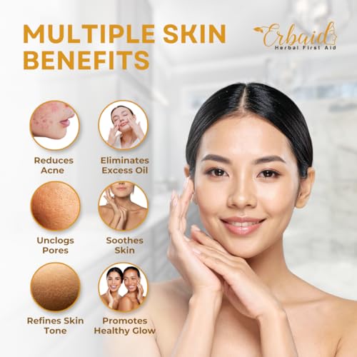 Erbaid Sulfur Soap Bar for Oily Skin - Natural Face & Body Cleanser, 5oz