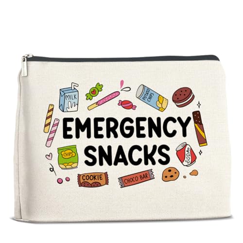 UPNEGE Emergency Snack Lover Makeup Bag - Waterproof Cosmetic Pouch for Women