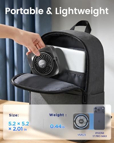 EasyAcc USB Desk Fan - Portable Mini Fan with Turbo Airflow for Travel & Bedroom