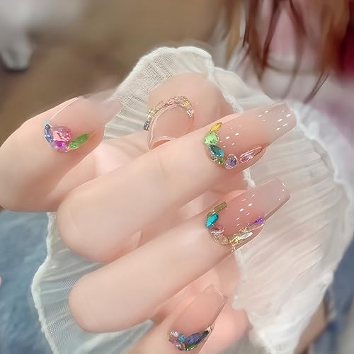 300Pcs Colorful Mini Nail Rhinestones - Multi Shape Charms for Nail Art