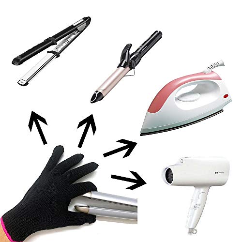Heat Resistant Hair Styling Gloves - 2 Pack, One Size Fits All