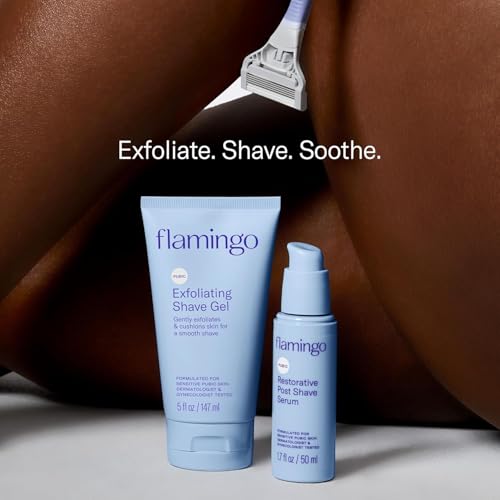 Flamingo Pubic Hair Shaving Kit for Women - Razor Set with 4 Refills