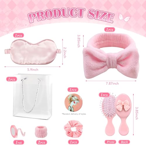 Pink Spa Sleepover Party Supplies Set for Girls - 9 Pcs