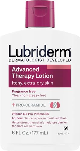 Lubriderm Advanced Therapy Fragrance-Free Lotion 6 Oz (Pack of 2) - Intense Hydration for Dry, Sensitive Skin
