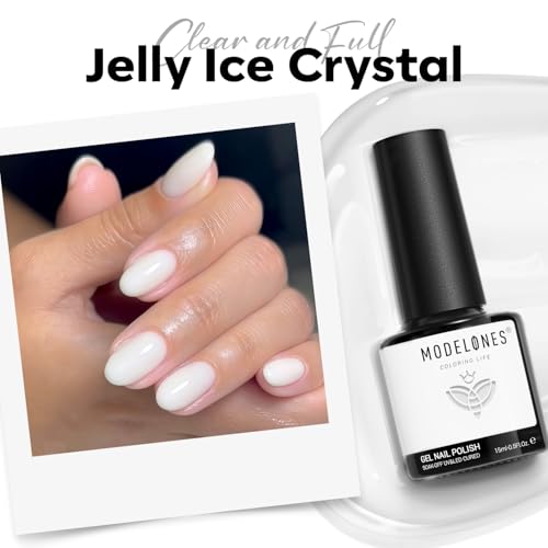 Modelones Milky White Gel Nail Polish - 15ml Translucent Jelly