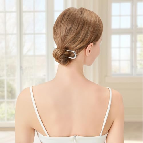 Srevela 3 Pcs U-Shaped Metal French Hair Pins for Buns