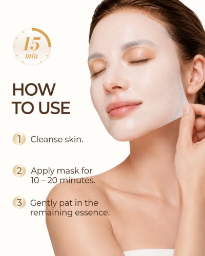 Rice Face Mask Sheet for Hydrated Glass Skin - 5 Pack