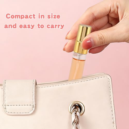 20 Pack 10ml Refillable Clear Glass Spray Bottles with Golden Nozzle