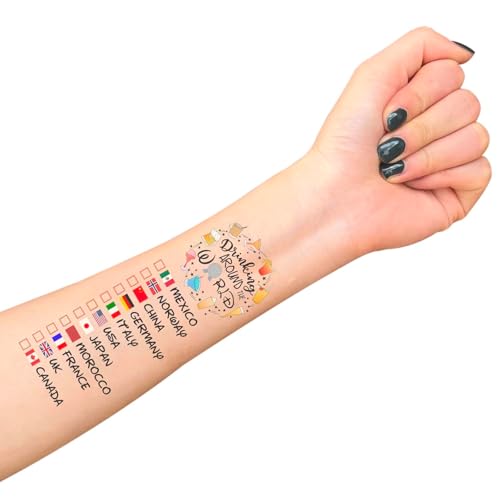 Drinking Around the World Temporary Tattoos - Pack of 2