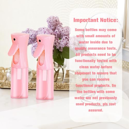 Continuous Fine Mist Spray Bottle - 200ml Pink Refillable for Hair, Skin, Plants & Pets