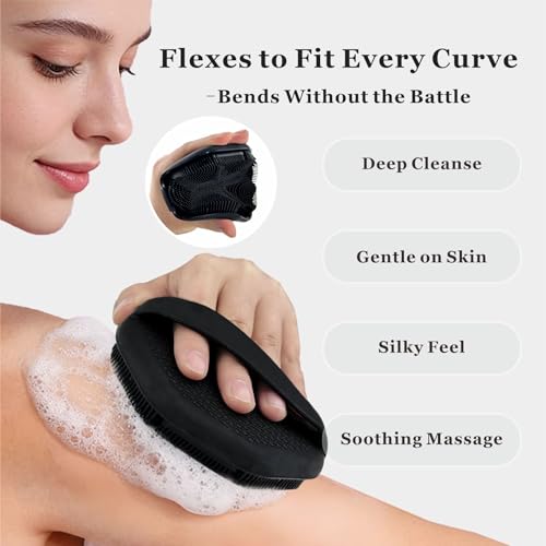 YEADMAL Silicone Body & Face Scrubber Set - Gentle Exfoliator