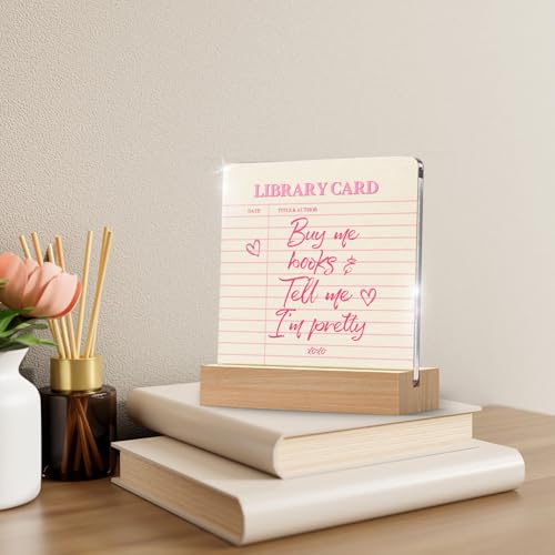 Acrylic Desk Decor Plaque with Stand for Book Lovers - 4x4 Inches