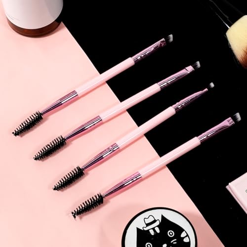 12-Piece Dual-Ended Eyebrow Brush Set - Angled & Spoolie Brushes