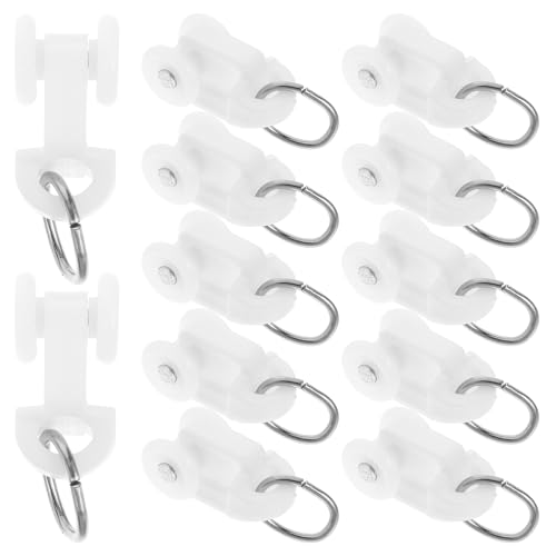 LIOOBO Curtain Track Roller Hooks - 50PCS Mute Glider Hooks