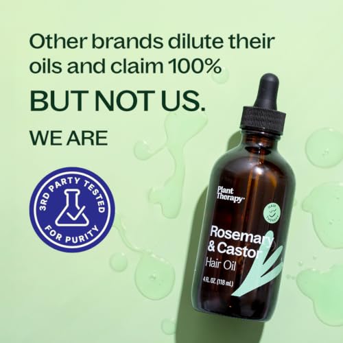 Plant Therapy Rosemary & Castor Oil Hair Treatment for Growth & Shine - 4 oz