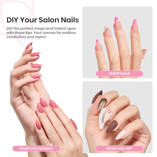 Beetles Tipex Instant Apex Nail Tips Kit Medium Almond 224pcs, 16 Sizes — DIY Salon-Quality Extensions