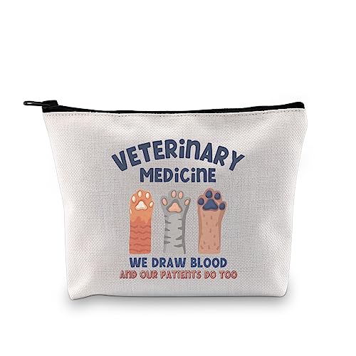 Veterinarian Makeup Bag - Canvas Cosmetic Pouch for Vet Techs