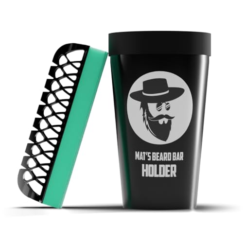 Mat's Beard Bar¢ç - Pro (V2.0) & Holder - FLEXIBLE - Clean Up Beard Trimmings from Sinks and Countertops After Shaving - Best Gifts For Men
