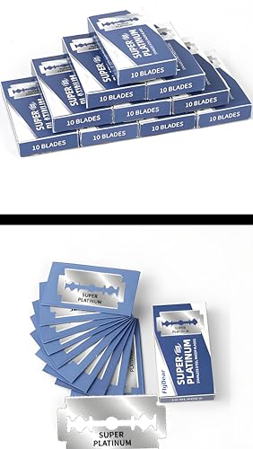 EIen 100 Count Double Edge Razor Blades - Platinum Stainless Steel