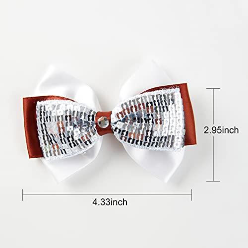 6-Piece Girls' Film-Inspired Grosgrain Ribbon Hair Bow Clips, 4-Inch