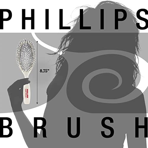 Phillips Brush Co. Light Touch Oval Cushioned Nylon Hair Brush, 8.5 Inch
