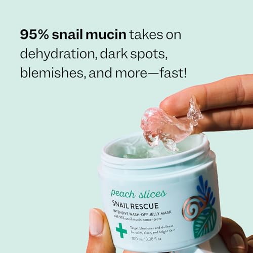 Peach Slices Snail Rescue Jelly Mask - 95% Snail Mucin, 3.38 oz