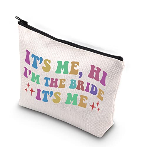Bride Canvas Makeup Bag - It's Me Hi I'm The Bride Bridal Party Gift