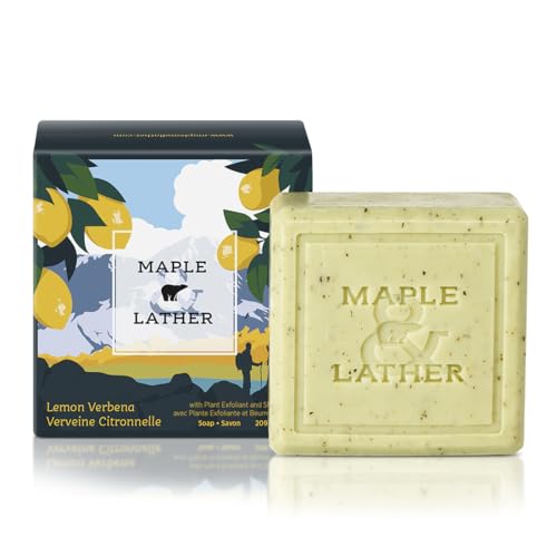 Maple & Lather Triple Milled Bar Soap with Shea Butter, Lemon Verbena, 209g