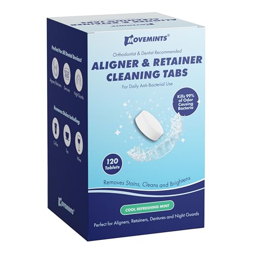 Movemints Aligner & Retainer Cleaning Tablets - 120 Count Mint Tablets