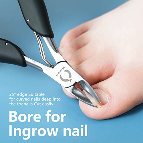 Wanmat Standard Toenail Clipper for Thick & Ingrown Toenails - Sharp Stainless Steel Nippers
