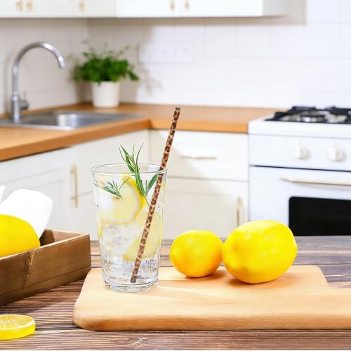 30 Reusable Leopard Print Straws with Cleaning Brushes - Perfect for Parties