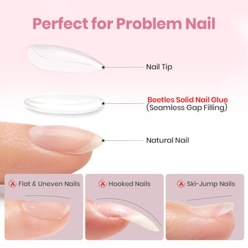 Beetles Solid Nail Glue Gel & Remover Kit for Nail Tips - HEMA-Free