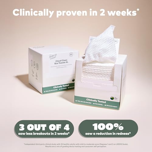 MakeUp Eraser Cloud Clean Eco Disposable Face Towels - Ultra-Soft, Biodegradable, 30 Pack