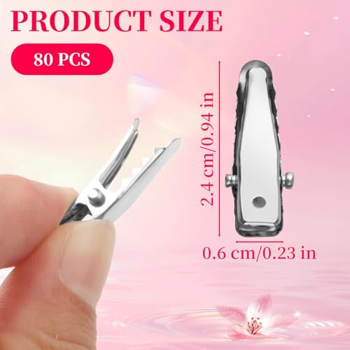 80PCS Small Silver Metal Alligator Hair Clips for Crafts