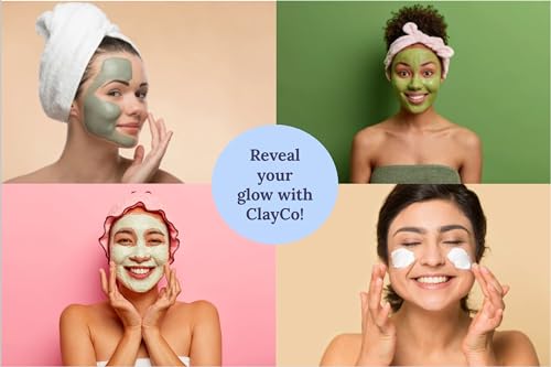 ClayCo! 10-Piece Clay Mask Set with Rose, Dead Sea, Green Tea, Aloe Vera & 24K Gold for All Skin Types