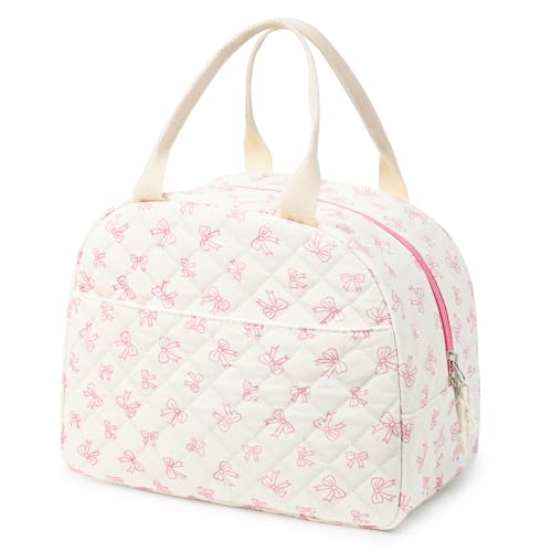 Aileam Quilted Floral Insulated Lunch Bag - Large Capacity Tote