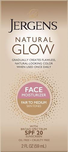 Jergens Natural Glow Face Tanner Lotion SPF 20 - Fair to Medium, 2 oz