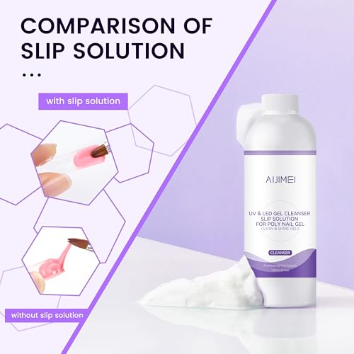 AIJIMEI Poly Gel Nail Slip Solution Set - 2 x 120ml Cleanser & Tools