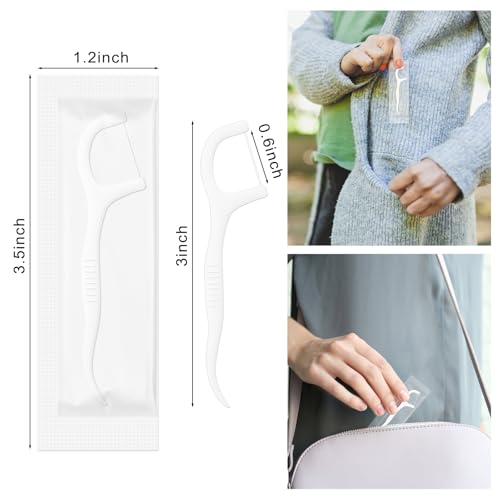 SLequipo 500 Count Dental Floss Picks, Individually Wrapped Travel Flossers