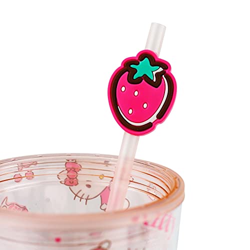 Hello Kitty Strawberry Travel Tumbler with Lid & Straw - 24oz