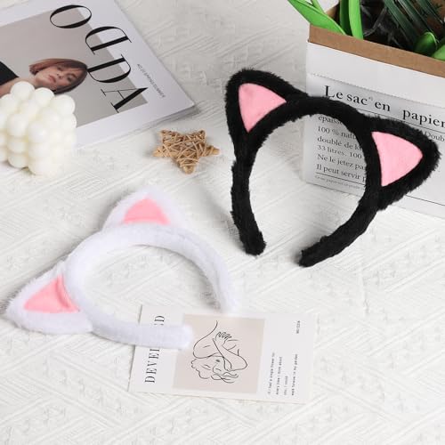 Etercycle Plush Cat Ear Headband for Makeup, Yoga, and Parties