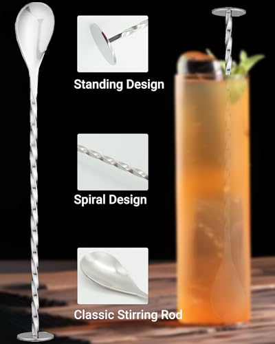Stainless Steel Cocktail Muddler & Mixing Spoon Set - 2 Piece